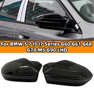 LHD Car Rearview Mirror Cover For BMW 5 7 I5 I7 Series G60 G61 G68 G70 M5 G90 2023-2026 M Style Wing