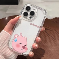 Silent beaver Phone Stand Phone Case Compatible for IPhone 7 XR 6s 6 8 Plus 14 11 13 12 Pro Max X XS Max SE 2020 Creative wave cream phone case