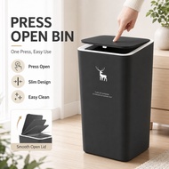 Tong Sampah Tekan Tutup 15L Minimalis Tong Sampah Dapur Bilik Tidur Pejabat Tong Sampah Rumah 15L按压式
