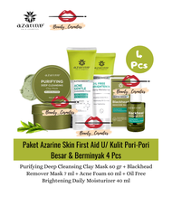 Paket Azarine Skin First Aid 4 Pcs U/ Kulit Pori-pori Besar & Berminyak (Acne Foam+Blackhead Remover