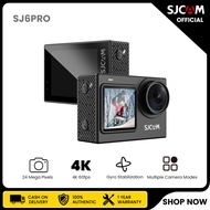 SJCAM SJ6 PRO กล้องกีฬาแบบ Dual Screen Dash Cam 24MP 4K60fps 6 แกน Gyro ความเสถียร 2.4G WIFI 1000mAh กล้องแบตเตอรี่ Time-lapse Recording+photo Slow recording Quick recording