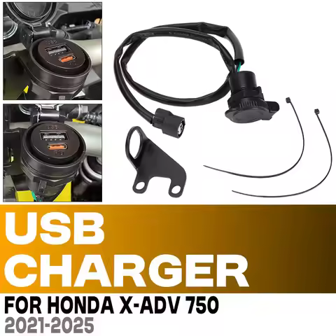 For Honda X-ADV 750 XADV750 2021-2025 12V QC3.0 USB PD Waterproof Charger Motorcycle Handlebar Phone
