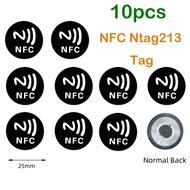 10PCS NFC Ntag213 Tag Sticker RFID 13.56MHz Token Patrol Ultralight Universal Metallic NFC Phones