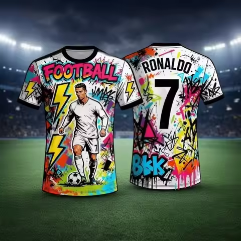 2026 AI Jersey # 7 Cristiano Ronaldo Printed T-shirt Outdoor Fitness Training Sportswear Summer Men 