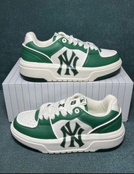 （包運費）MLB Chunky Liner Basic 紐約洋基隊 皮革 低幫板鞋 男女同款 綠色