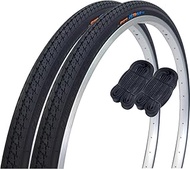 Shinko 60339 27 Inch Bicycle Tires, 0.05 inch (1.2 mm) Thick Tubes, Set of 2 Each Pair Roll, JETDAii