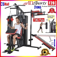 210KG / 463lbs Gym Fitness 3 Stack Multi Station Strength Smith Machine Trainer Exercises Workout F2