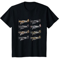 WW2 Fighter Airplanes Iconic WWII Airplanes Aviation Planes T-Shirt
