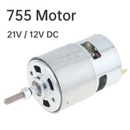 755 DC Motor Grass Cutter Motor 12V / 21V Torque Long Shaft Replacement