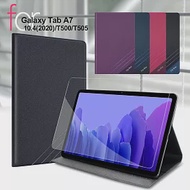 CITYBOSS for 三星 Samsung Galaxy Tab A7 10.4 (2020)T500 T505 運動雙搭隱扣皮套+玻璃組合桃