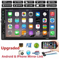 7018B CAR PLAYER MP5 REVERSE CAMERA DOUBLE DIN 7" HD RADIO TV KERETA TOUCH SCREEN MONITOR USB MIRROR