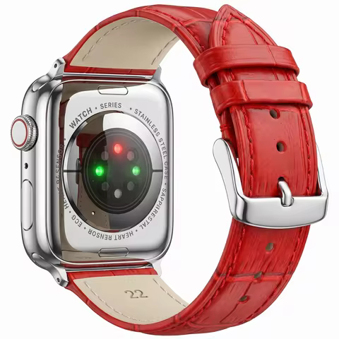 Grain Top Grain Cowhide Strap Compatible with Apple Watch All Models Series 11 10 9 Ultra 3 2 SE Rep