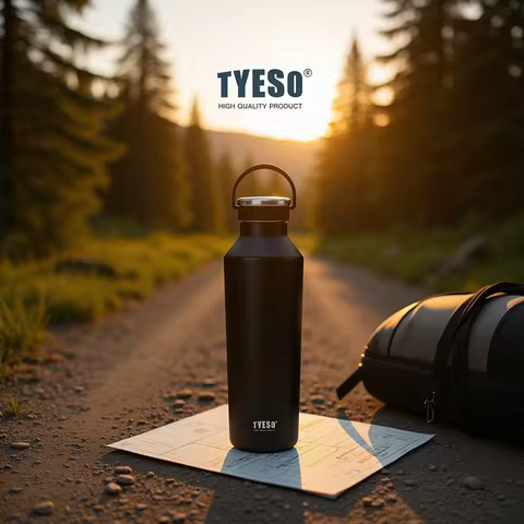 Tyeso Stainless Steel Vacuum Insulated Water Bottle Portable Durable Leak-Proof for Outdoor Sports M