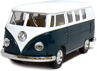 5" Die-cast 1962 VW Classic Bus 1/32 Scale (Green), Pull Back n Go Action.