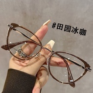 Myopia Glasses Retro Cat Eye Glasses with Degree Glasses Blue Light Filter Glasses European American