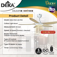 [TWIN PACK] DEKA F5DC LED PRO 56" 46" FANZO TURBO 56" 42" 5 Blades DC Motor Ceiling Fan With Light K