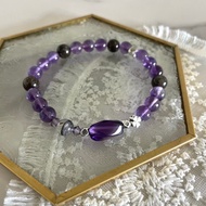 【事業 招財 人緣】紫晶 黑銀鈦 黑銅鈦 水晶手鏈