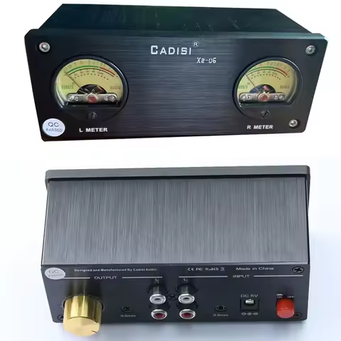DC 5V XZ-U6 Audio VU Meter Dual Input 3.5mm RCA Signal Level Monitor Professional Studio Equipment S