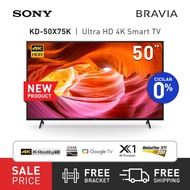 SONY Bravia LED TV 4K HDR 50 Inch, Smart TV KD-50X75K Original - Black