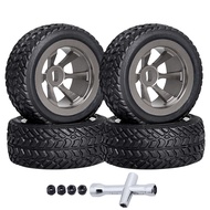 RC Tires and Wheel Rims Pre-glued Compatible with WLtoys K969 K989 P929 1/28 RC Drift Racing Car Off