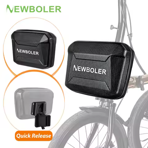 NEWBOLER Foldable Brompton Bag 6L Quick Release Waterproof Hard Shell Folding Bike Handlebar Bag For