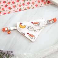 安全項圈，貓項圈，狗項圈，圍巾，壽司圖案，天婦羅