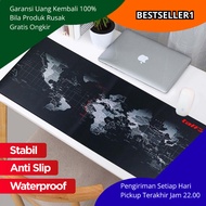 Gaming Mouse Pad Desk Mat World Map Motif Waterproof Anti-Slip Strong Stitching Jumbo Size For Work 