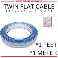 1 Feet / 1 Meter Twin Flat Blue White Cable 23/0.14 X 2C Multifunction 2 Core Speaker Light Wire Cab