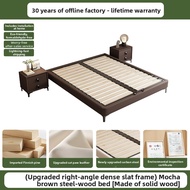 Silent Steel-wood Solid Wood Bed Frame 1.8m