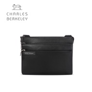 Charles Berkeley WILLIAMS Men's Cross Body Sling Bag Water Resistant Nylon Mix Calf Leather (PB-19077)