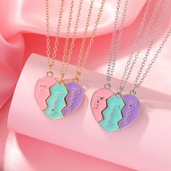 Alphabet Best Friends Necklace for 3 Colorful Best Friends Heart Pendant Necklace Friendship Necklac