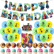 Magic Full House Party Decoration Set Encanto Animation Character Cake Insert Balloon Pull Flag Scen