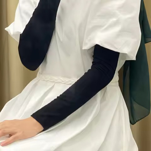 Women Ice Silk Arm Sleeve Abayas UV Protection Soft Modal Arm Cover Solid Color Arm Warmers Sport Ou