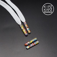 KIPZKAPZ TPM16 Grey Rainbow Splatter - Metal Tips Aglets/ Tipping/ Shoelace End/