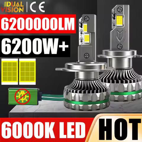 6200W H7 H4 H11 H1 9005 HB3 H8 H9 9006 HB4 9012 HIR2 LED Car Headlight CANBUS 6200000LM K5C 6000K Su