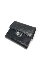 Chanel Classic Small Flap Wallet in Caviar leather with Silver hardware 香奈兒經典牛皮銀扣銀包