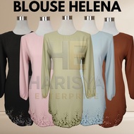 blouse sabiha (HELENA) plain sulam bunga