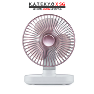 [KATEKYO X SG] Auto Rotatable Table Fan Rechargeable Desk Mini Fan Laptop Cooler Cooling Portable USB Fan