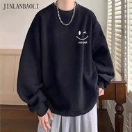 M-5XL round neck hoodie men's letter oversized top