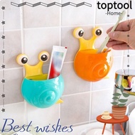 TOPTOOL Bathroom Organizer, Multifunctional Cartoon Snail Storage Rack, Portable Wall Mounted Suction Cup Toothbrush Holder