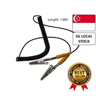 [SG FREE 🚚]Anti-Static ESD Grounding Cable, 2mm PU,Metal Coiled Cord, 180cm / 71" Male-to-Female Pol