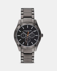 清貨全新-COACH 深灰色男裝三圈鋼帶42mm錶面手錶