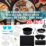 20PCS 8" Air Fryer Accessories Rack Cake Pizza Oven Barbecue Frying Pan Tray PGRP