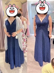 ✨全新✨Omuse藍色桃心領長禮服+披肩