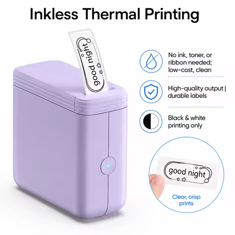 P24 Label Maker with 1 Roll of Label Paper, Portable Wireless Label Printer for Storage, Office, Hom