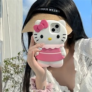 Magnetic Suction Soft Case for IPhone 11 12 13 14 Pro Max Casing 14 Plus Lens Protection Back Cover Skirt Kitty Cat Cute Cartoon Clear Shockproof Phone Case