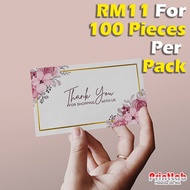 100 pcs Thank You Present Business Card Ready Design Kad Terima Kasih Kad Hadiah Kad Perniagaan