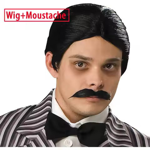 Addams Family Gomez Wigs For Broadway Shows Halloween Cosplay Costume Adult Accessory Vintage Handle