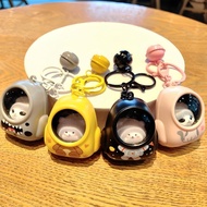 GANTUNGAN 3D Astronaut Cat LED Bell Bag Keychain - Cute Accessories