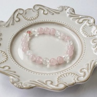 B046七輪調和手串/薔薇輝/白水晶/粉晶/天然晶石/能量石/原生態